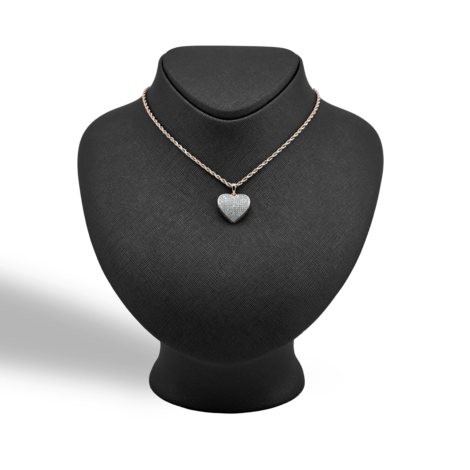 10K yellow Gold 0.45 CT Natural Diamond Heart Pendant Men Women Charm