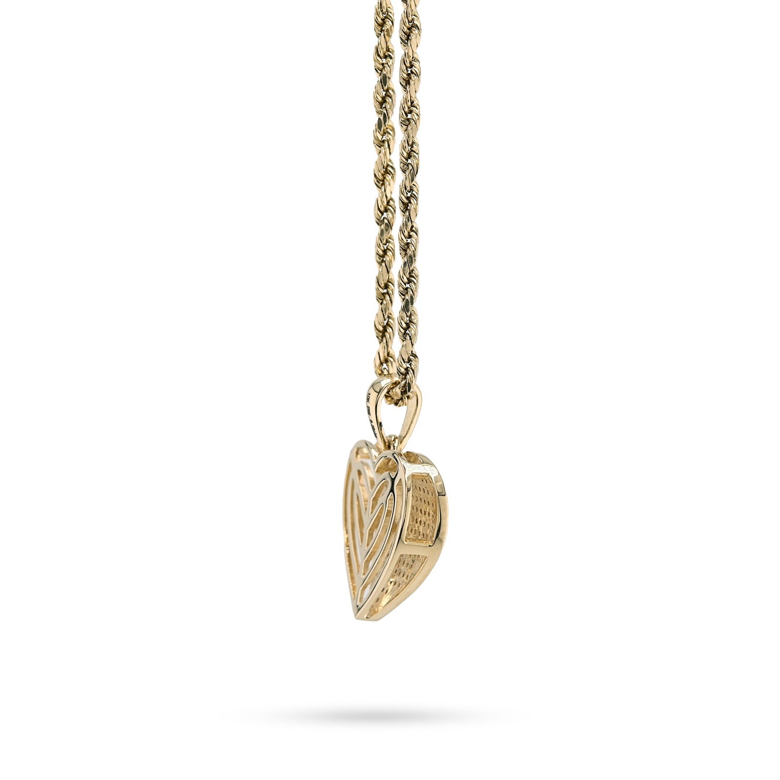 10K yellow Gold 0.45 CT Natural Diamond Heart Pendant Men Women Charm