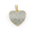 10K yellow Gold 0.45 CT Natural Diamond Heart Pendant Men Women Charm