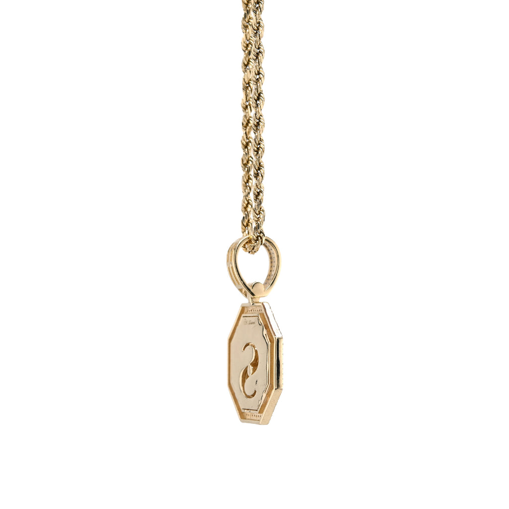 10K Yellow Gold 0.42 CT Natural Diamond "$" Dollar Charm Men Pendant