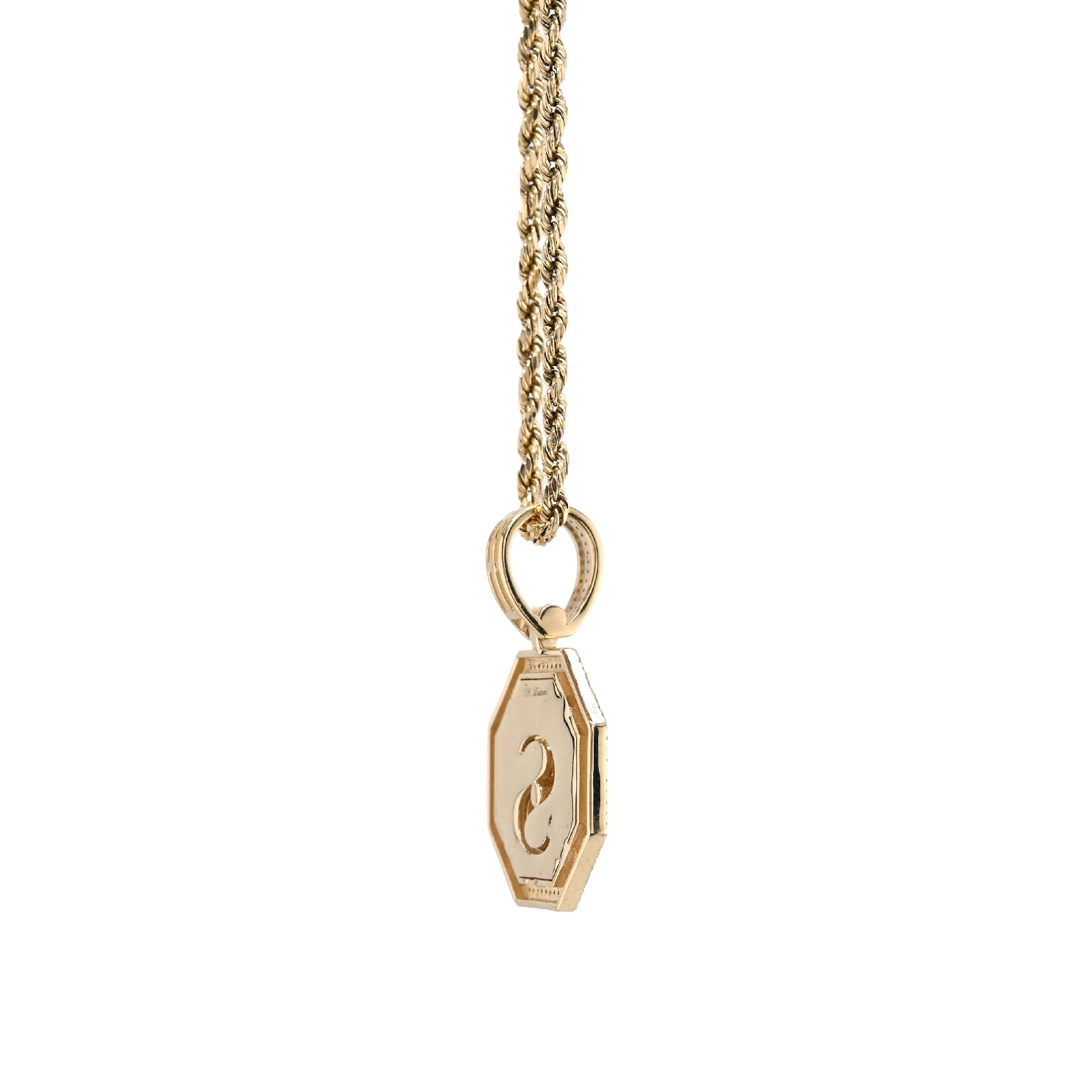 10K Yellow Gold 0.42 CT Natural Diamond "$" Dollar Charm Men Pendant