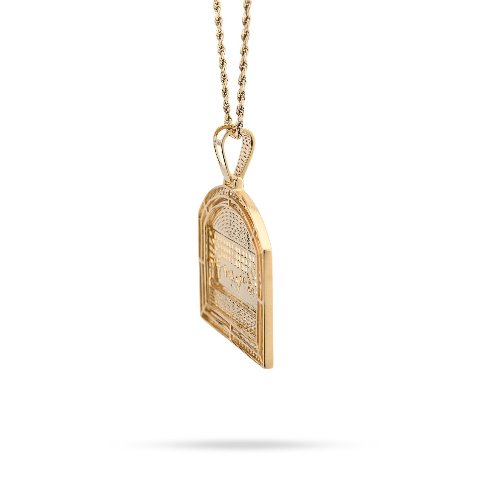 10K Yellow Gold 1040 CTW Natural Diamond Last Supper Pendant 19.9 g Men Charm