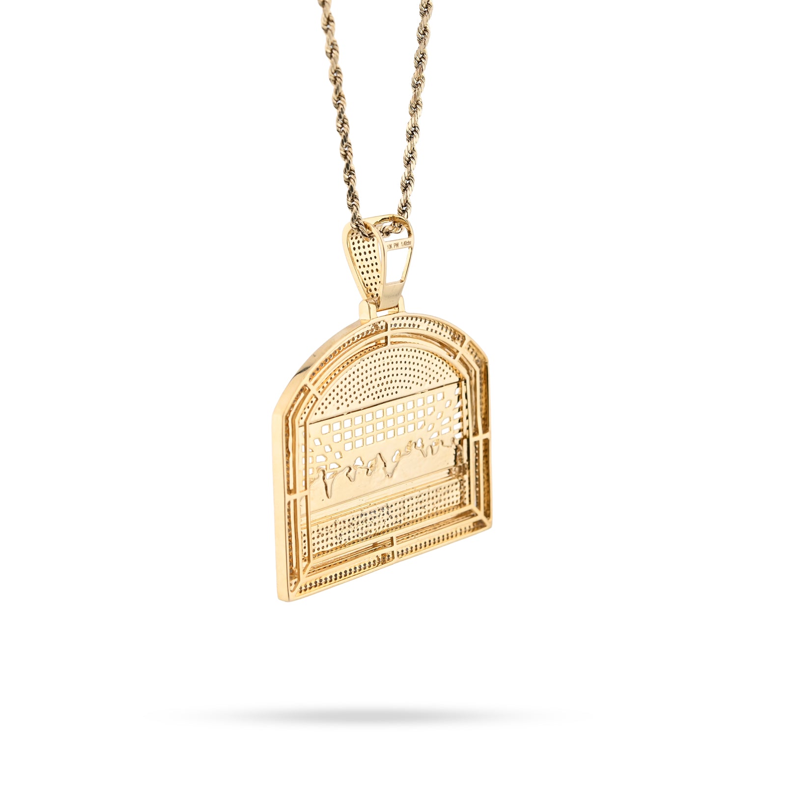 10K Yellow Gold 1040 CTW Natural Diamond Last Supper Pendant 19.9 g Men Charm