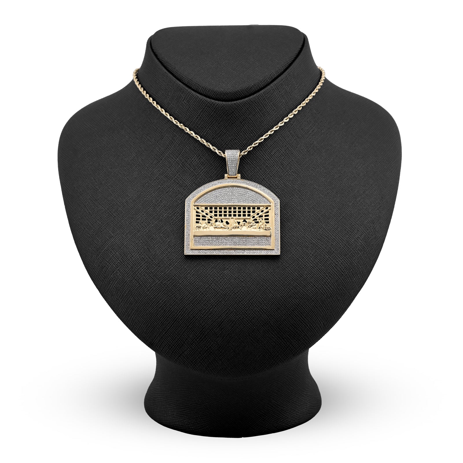 10K Yellow Gold 1040 CTW Natural Diamond Last Supper Pendant 19.9 g Men Charm