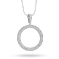 925 1.90CT Natural Diamond Round Picture Charm Memory Pendant Men Women 2.5"