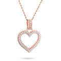 10K Rose Gold 1.5 CT Natural Diamond Heart Shape Pendant Illusion 54.7 MM Women Charm 19.8 g