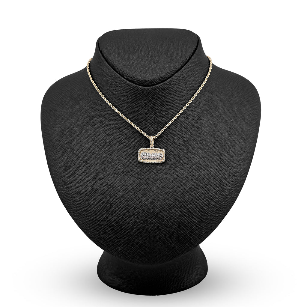 10K Yellow Gold 0.94 CT Round Natural Diamond Last Supper Pendant Men Women 22.1 MM Charm 4.2 g