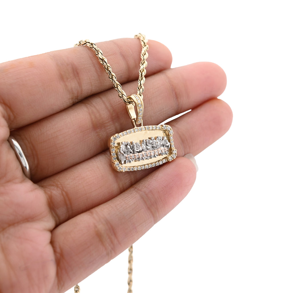 10K Yellow Gold 0.94 CT Round Natural Diamond Last Supper Pendant Men Women 22.1 MM Charm 4.2 g