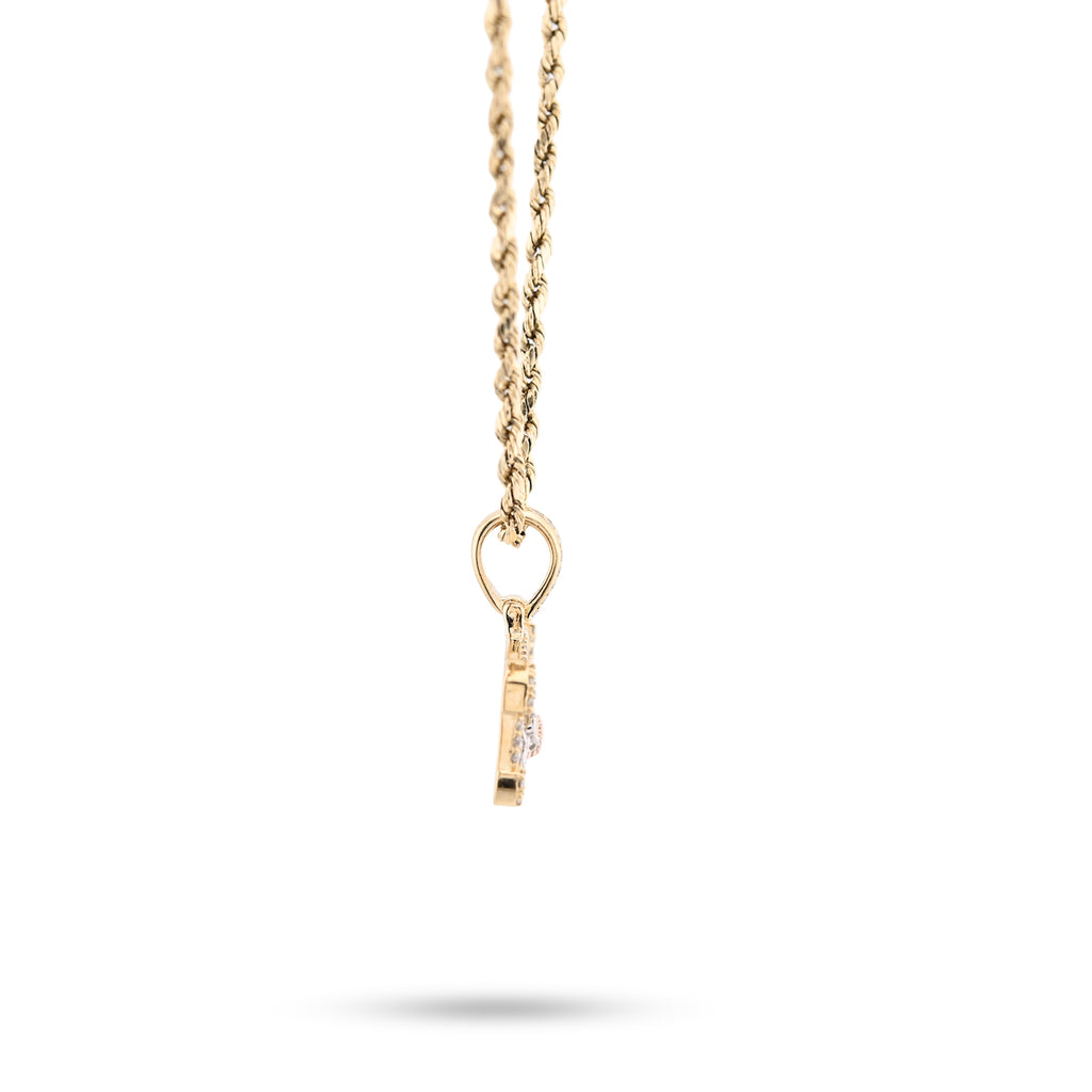 10K Yellow Gold 0.94 CT Round Natural Diamond Last Supper Pendant Men Women 22.1 MM Charm 4.2 g