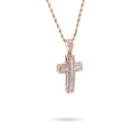 10K Rose Gold 2 CT Round & Baguette Natural Diamond Cross Religious Pendant 5.9 g Men Charm