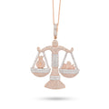 10K Rose Gold 5.17 CT Natural Diamond Libra Scale Pendant Men's Charm