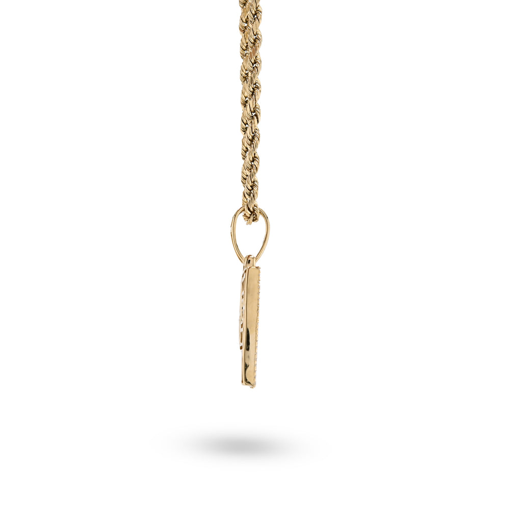 10K Yellow Gold 0,5 CT Natural Diamond "P" Initial Pendant Alphabet Men Women Charm