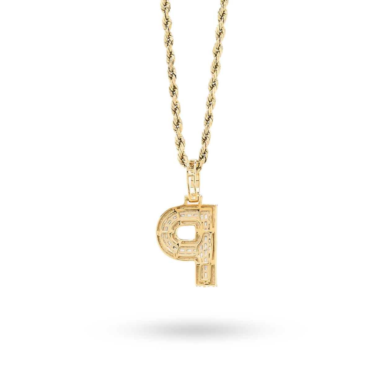 10K Yellow Gold 0,5 CT Natural Diamond "P" Initial Pendant Alphabet Men Women Charm