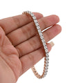 10k Rose Gold 2.5 CT Natural Diamond 7.5" Tennis Bracelet Men Women 18g
