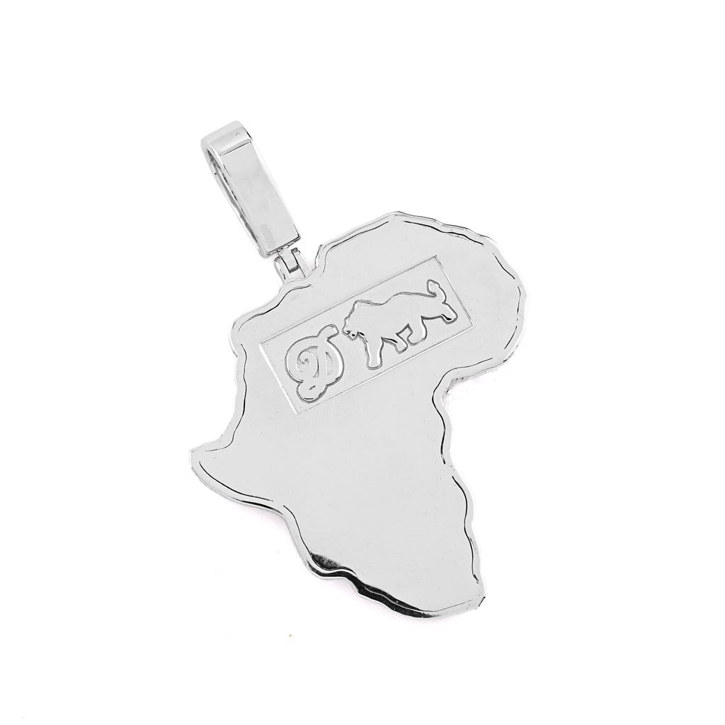 925 Sterling Silver 0.83 CT Natural Diamond Africa Pendant Men's Charm