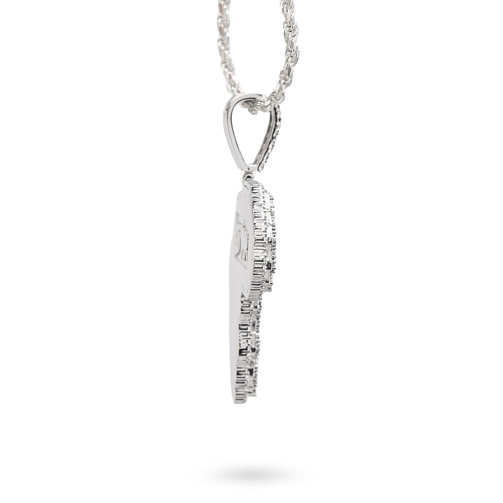 925 Sterling Silver 0.83 CT Natural Diamond Africa Pendant Men's Charm
