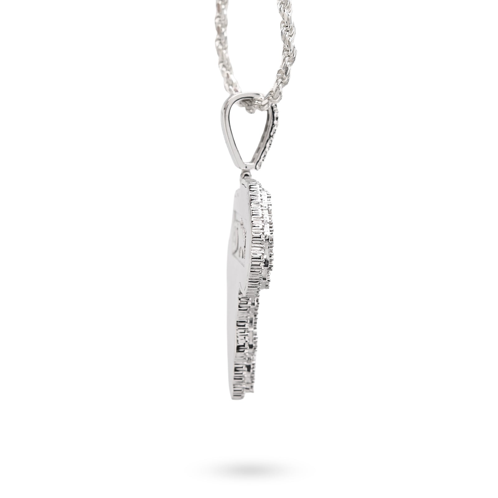925 Sterling Silver 0.83 CT Natural Diamond Africa Pendant Men's Charm