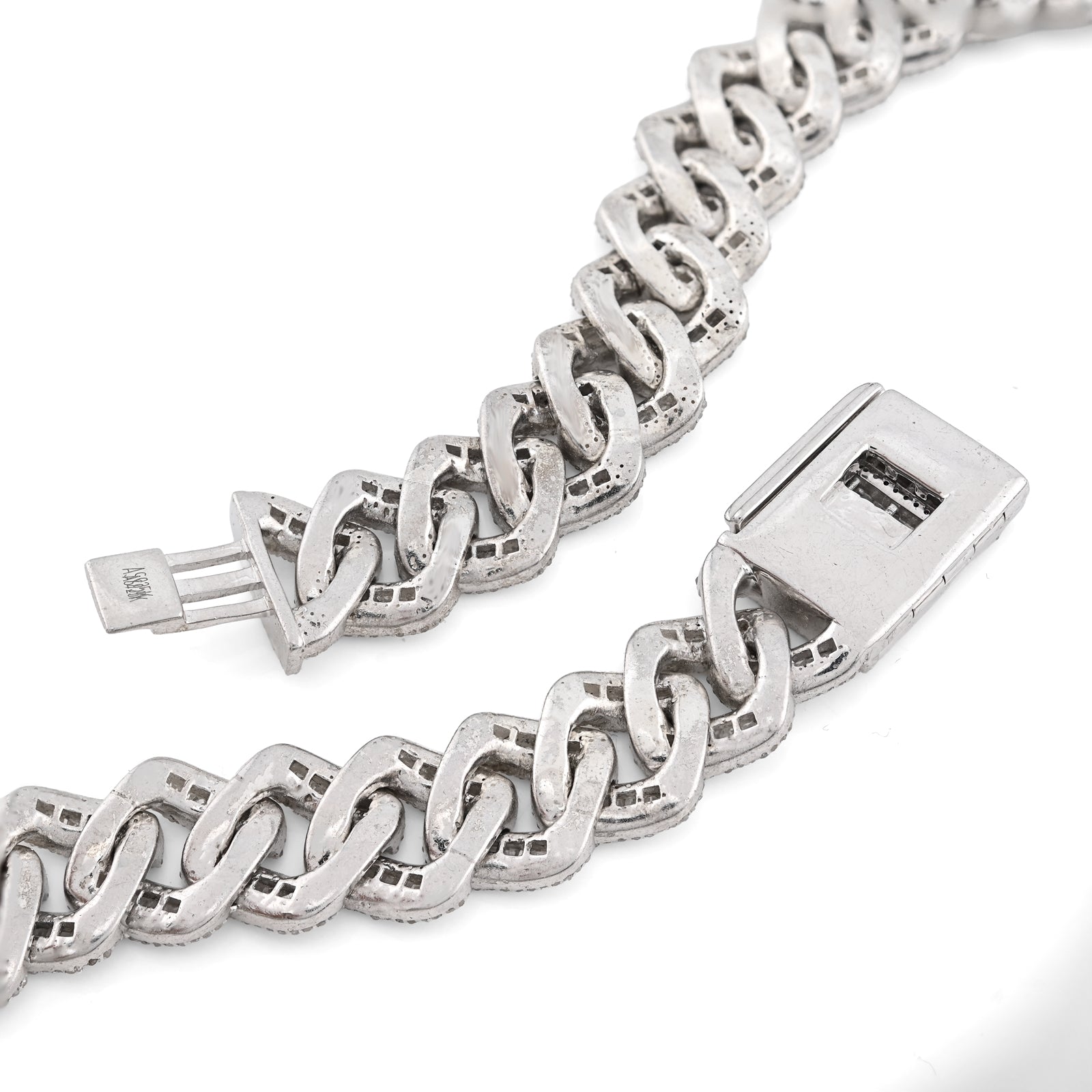 925 Sterling Silver 20.26 CT Natural Diamond 13 MM Cuban Link Necklace 22" Men Chain 113.6 g