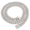 925 Sterling Silver 20.26 CT Natural Diamond 13 MM Cuban Link Necklace 22" Men Chain 113.6 g