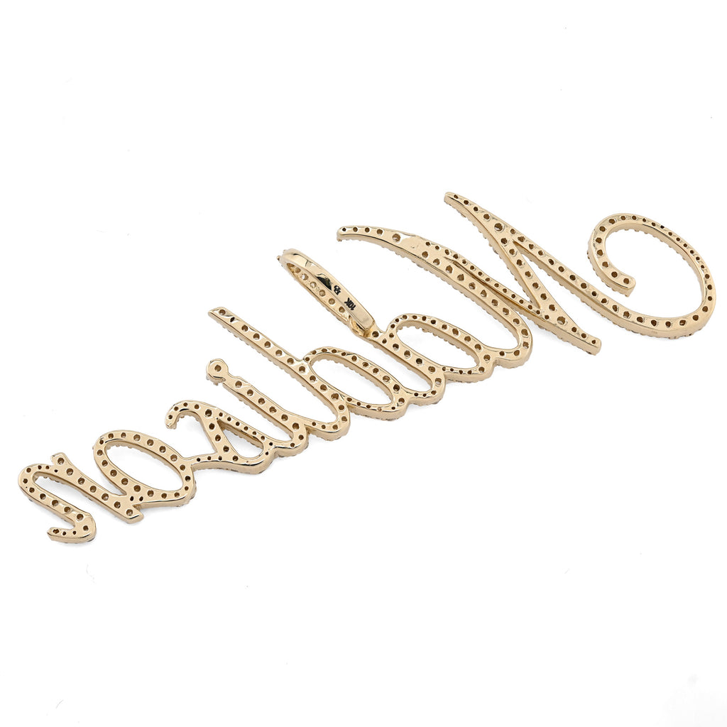 10K Yellow Gold 1.5 CT Natural Diamond "MADISON" Name Pendant 5.0 g Women Charm