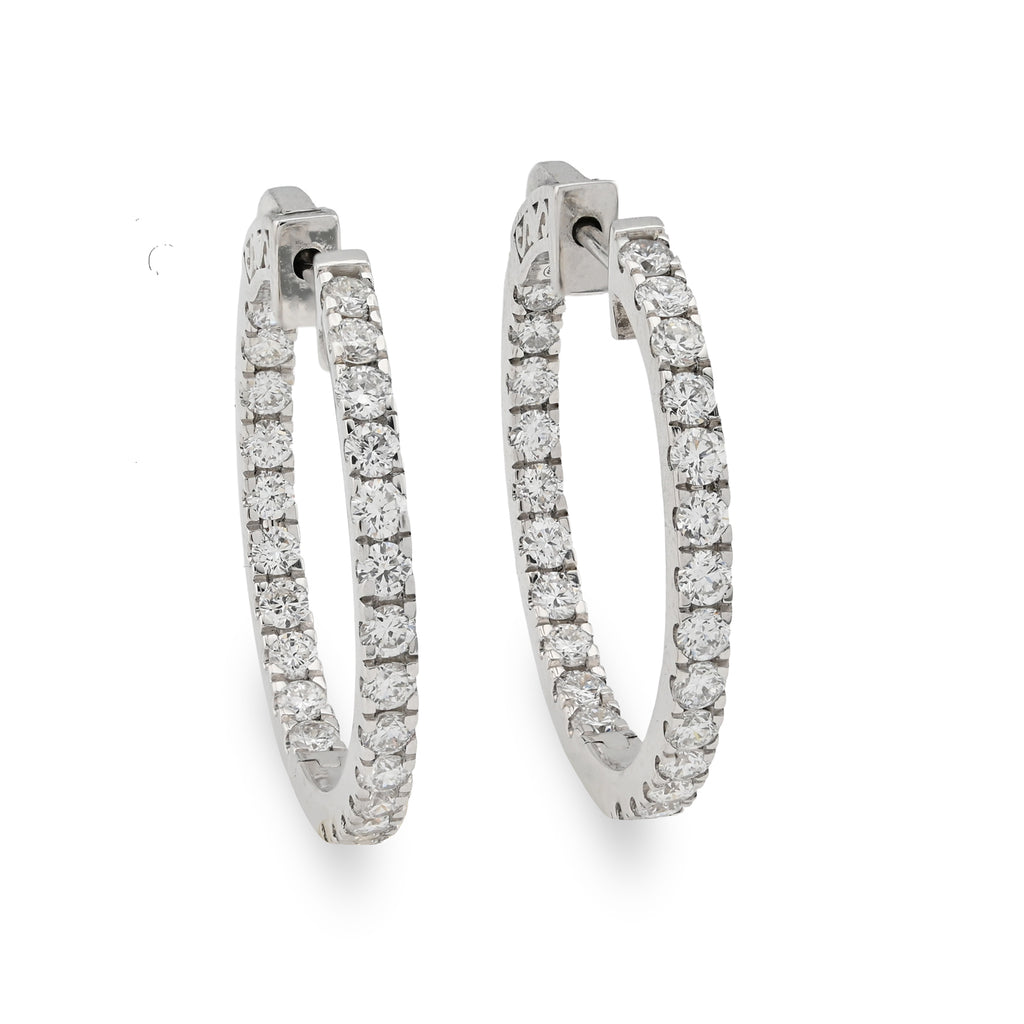 925 Silver 2 CT Lab Diamond Hoop Earring Women Studs