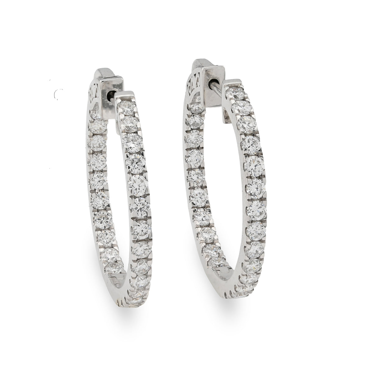 925 Silver 2 CT Lab Diamond Hoop Earring Women Studs
