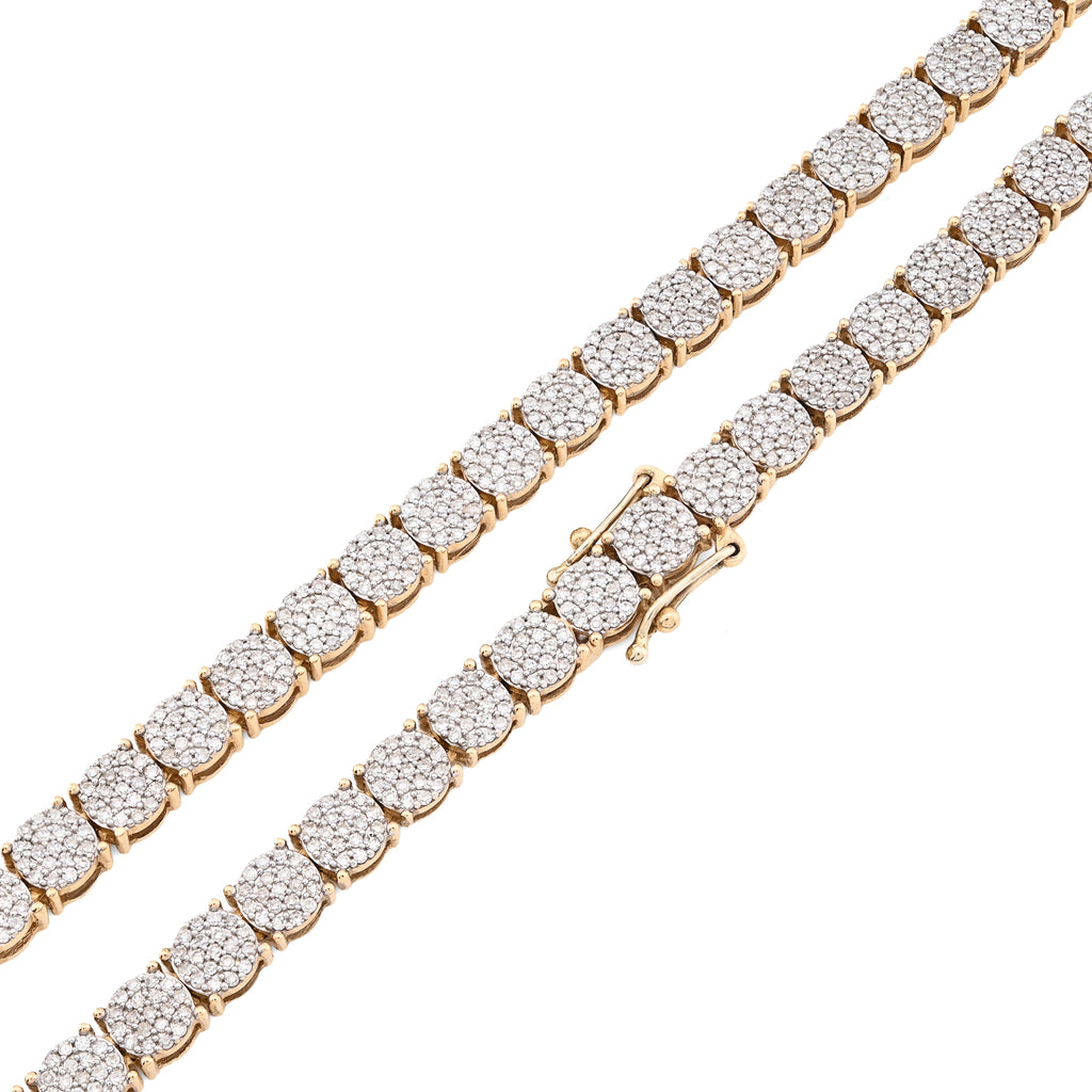 10K Yellow Gold 5 CT Natural Diamond 4.5 MM Tennis Chain 20" Men 21.9 g Necklace