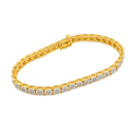 925 Yellow 0.6CTW Natural Diamond Tennis Bracelet 4.5MM 7" Men