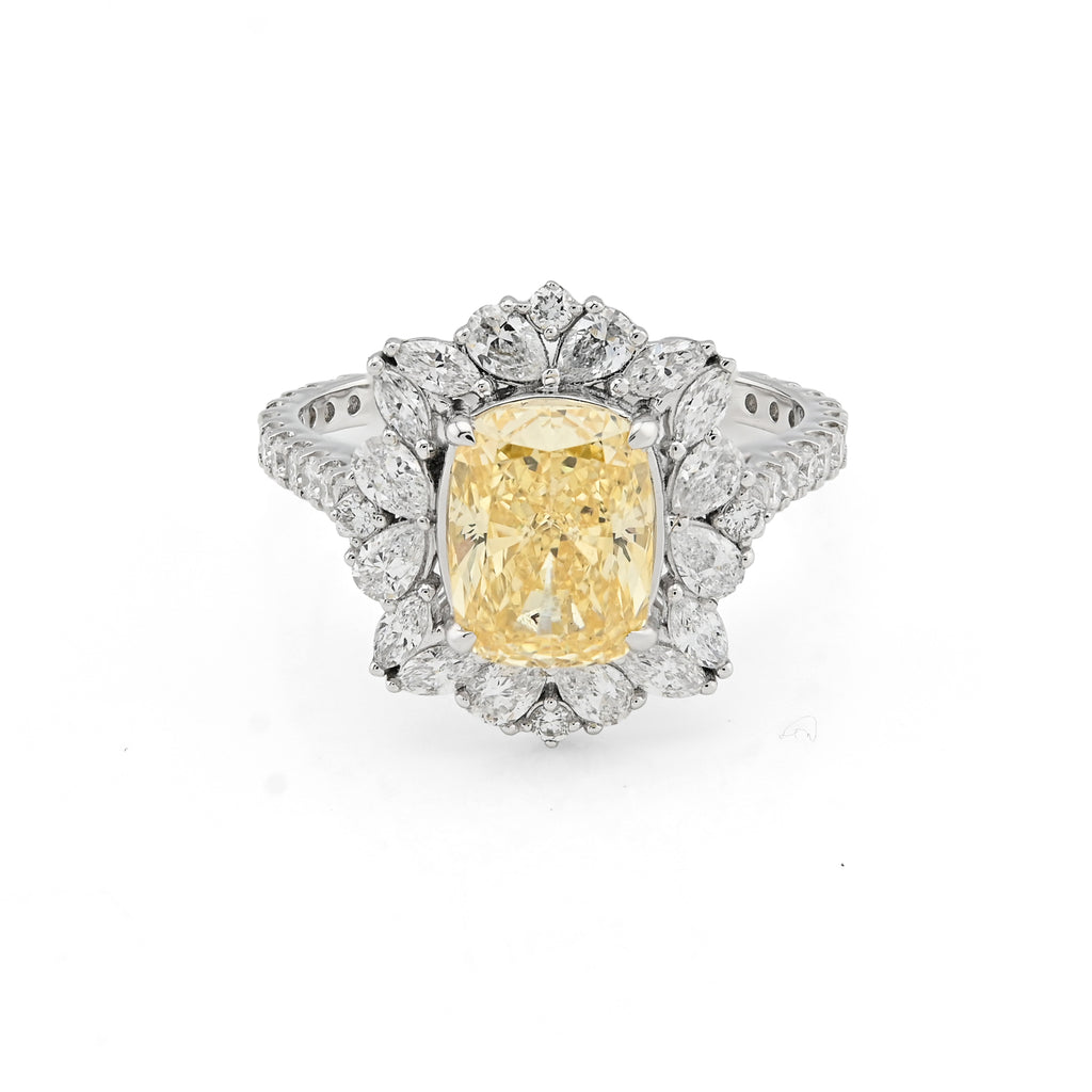 14K White Gold 3.15 CT Lab Diamond Women's Ring