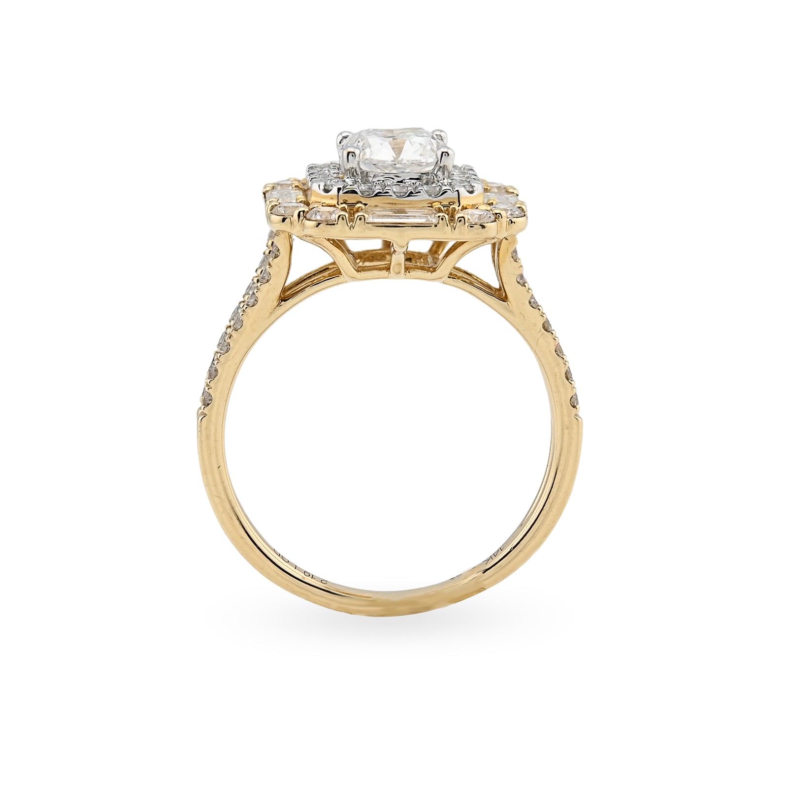 14K Yellow Gold 2.19 CTW Lab Diamond Women's Ring