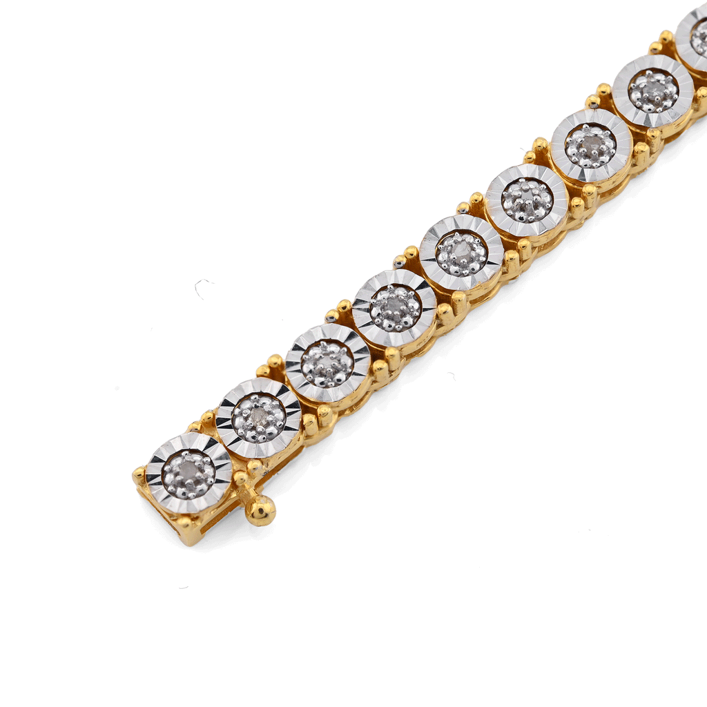 925 Yellow 2CTW Natural Diamond Tennis Chain 4.5MM Necklace 18" Men