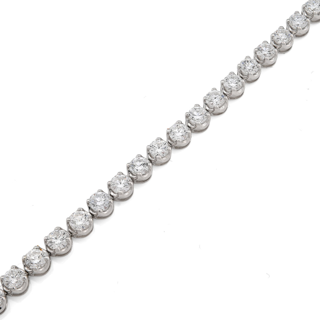 10K White Gold 5CTW Lab Diamond Tennis Bracelet 4MM 7"