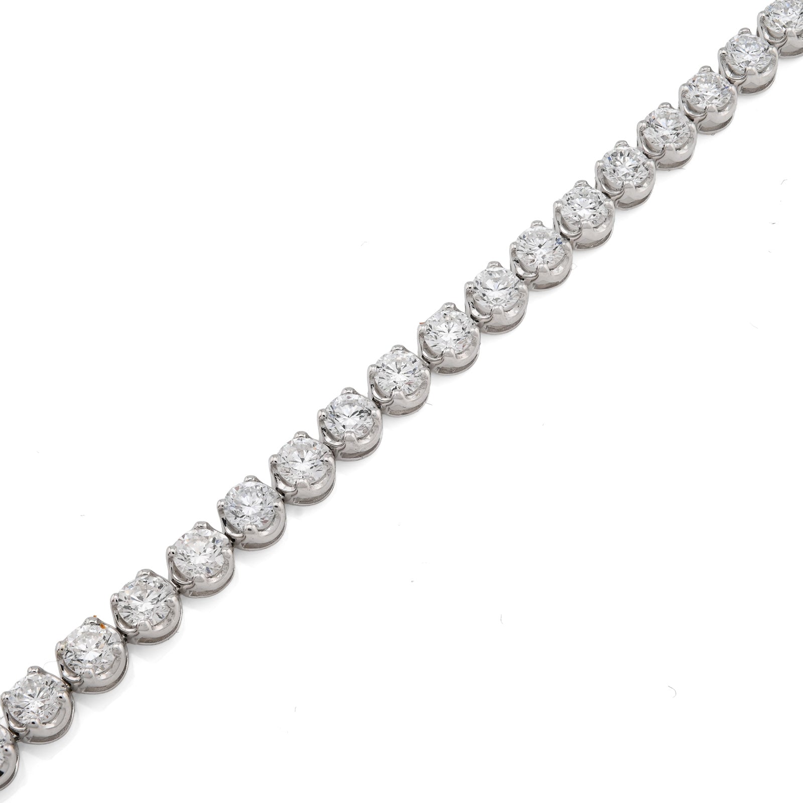 10K White Gold 5CTW Lab Diamond Tennis Bracelet 4MM 7"