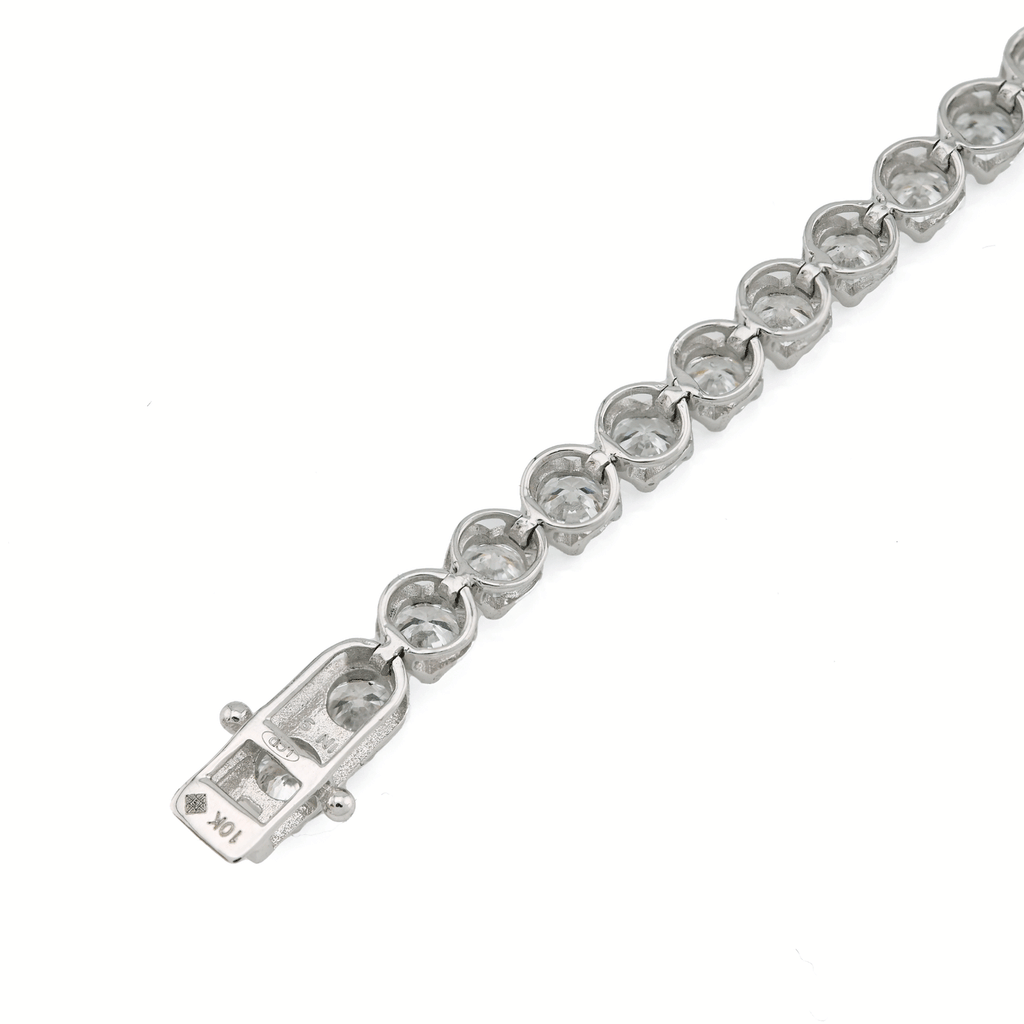 10K White Gold 5CTW Lab Diamond Tennis Bracelet 4MM 7"