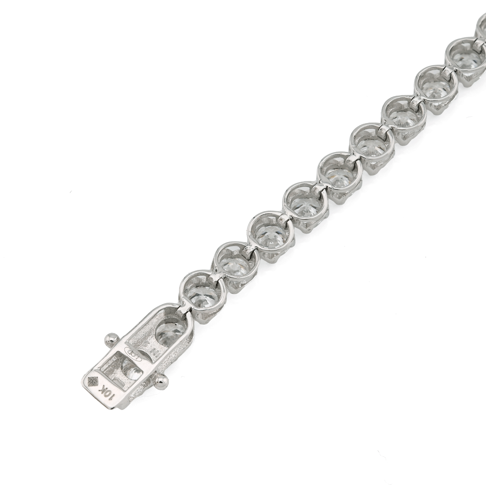 10K White Gold 5CTW Lab Diamond Tennis Bracelet 4MM 7"