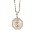 10K Yellow Gold 0.42 CT Natural Diamond "$" Dollar Charm Men Pendant