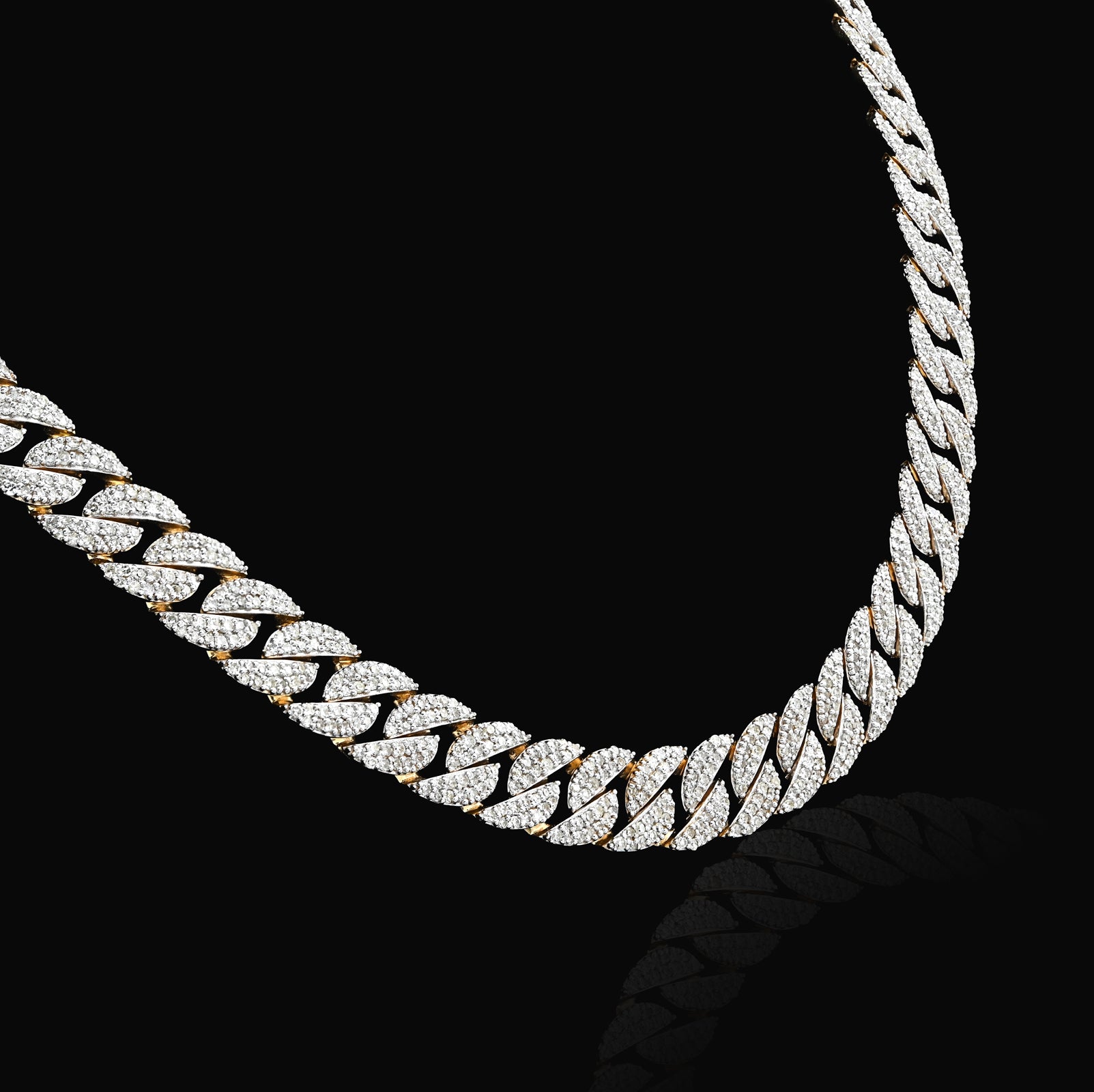 10K Yellow Gold 9 CT Natural Diamond Cuban Link Chain 8 MM Men 20" Necklace