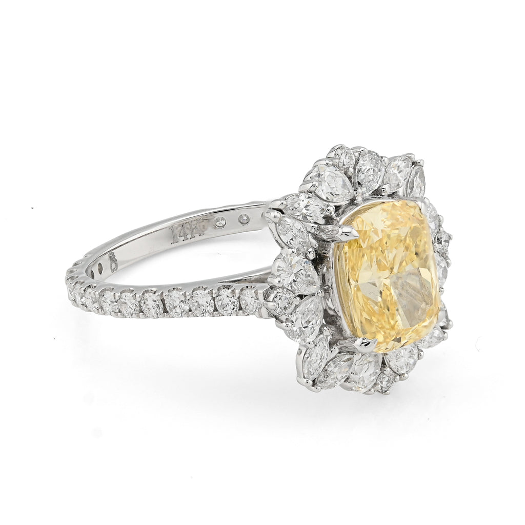 14K White Gold 3.15 CT Lab Diamond Women's Ring