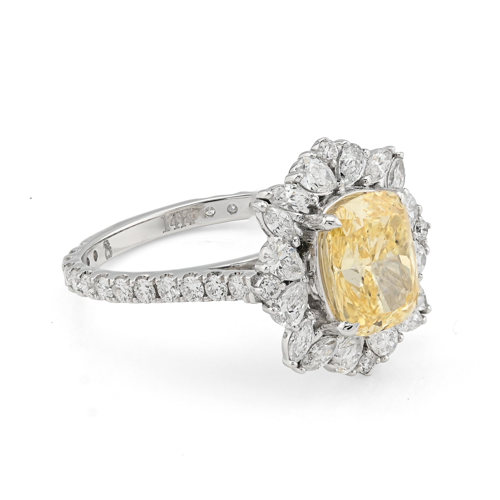 14K White Gold 3.15 CT Lab Diamond Women's Ring