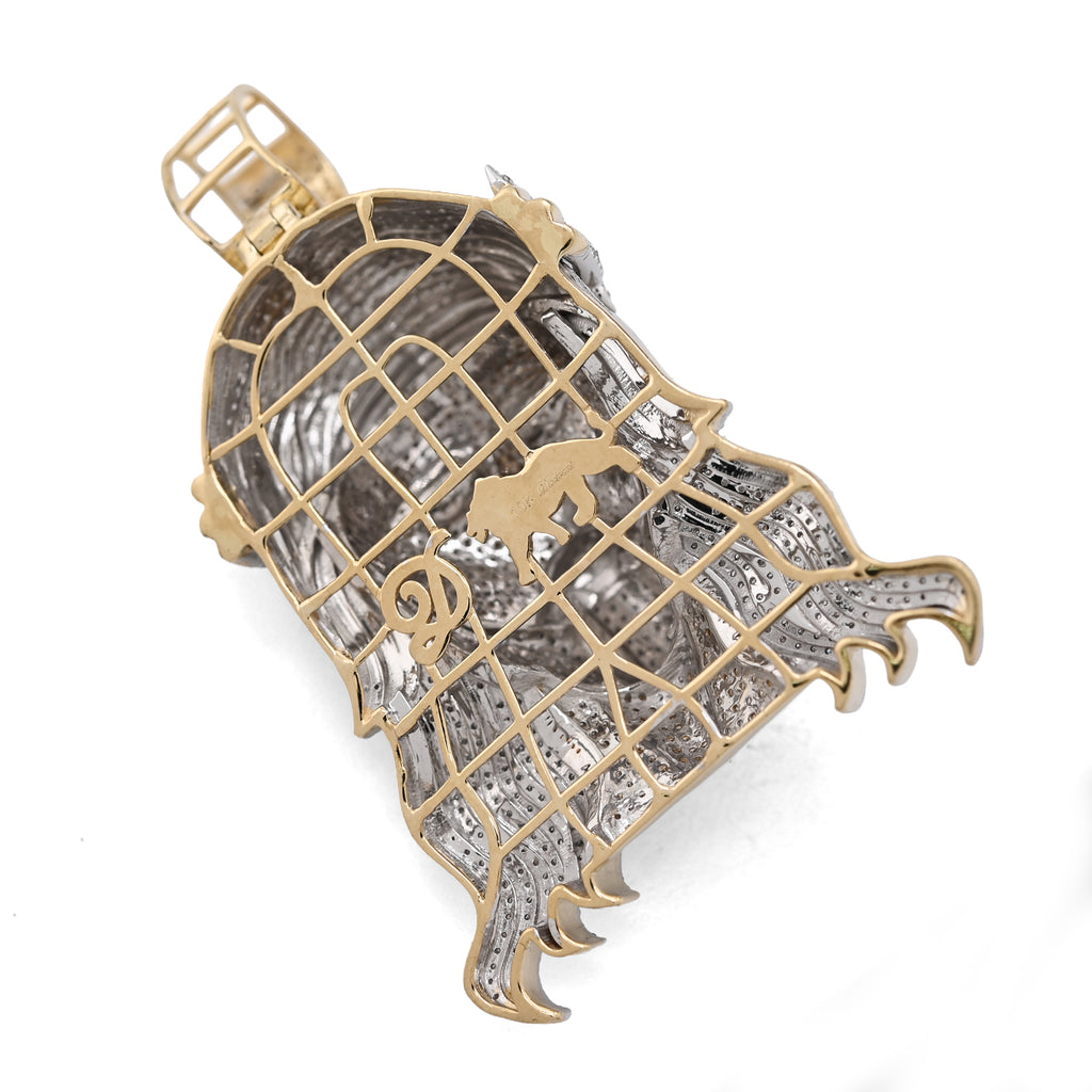 10K Yellow Gold 3.75 CT Natural Diamond Jesus Head Pendant Religious Men Charm