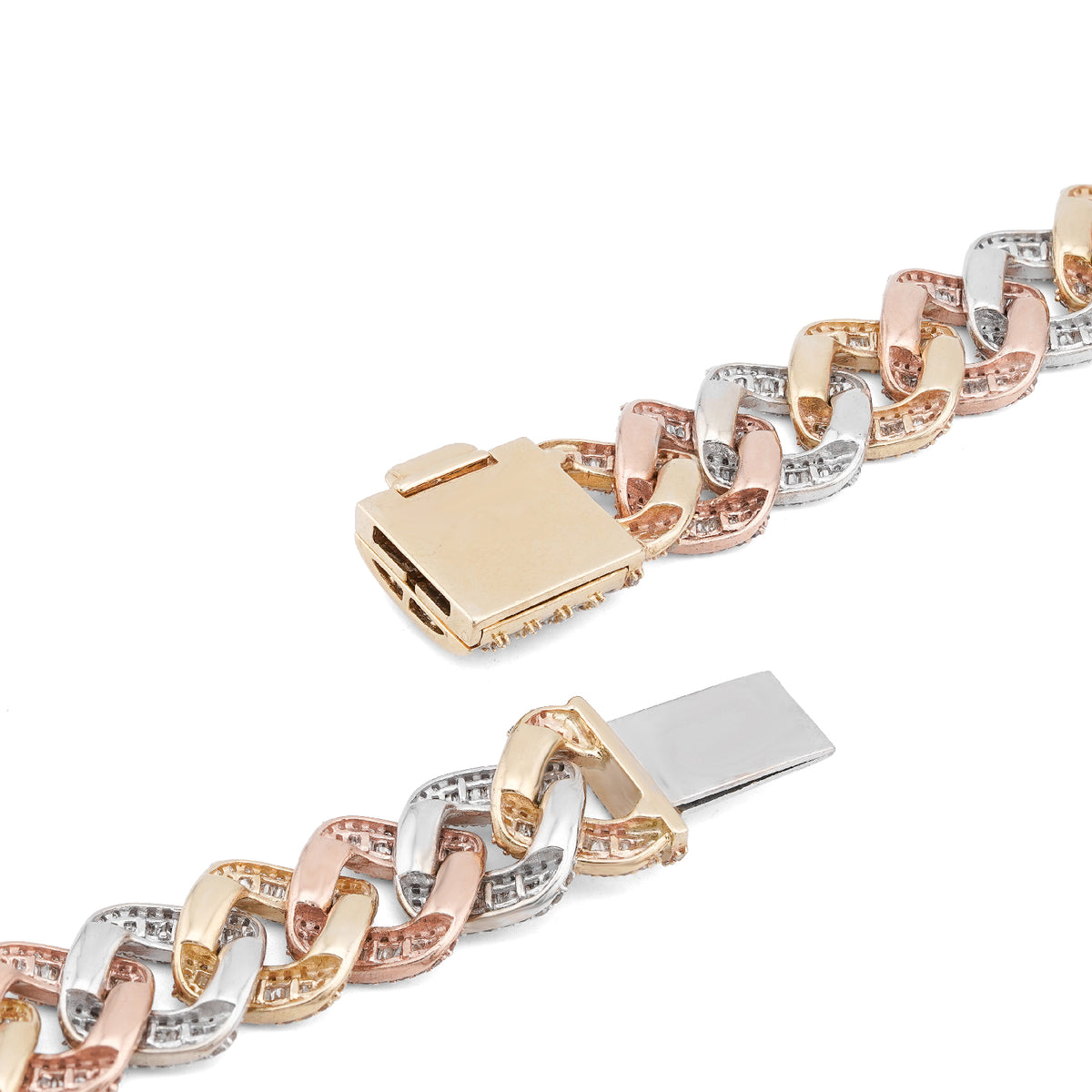 10K Rose Gold 8.60CT Natural Diamond Snake Cuban link Chain 10MM 22" Men Necklace