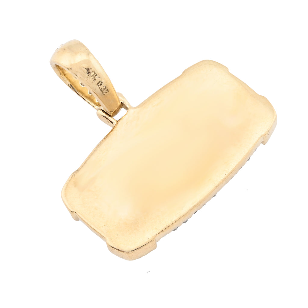 10K Yellow Gold 0.94 CT Round Natural Diamond Last Supper Pendant Men Women 22.1 MM Charm 4.2 g