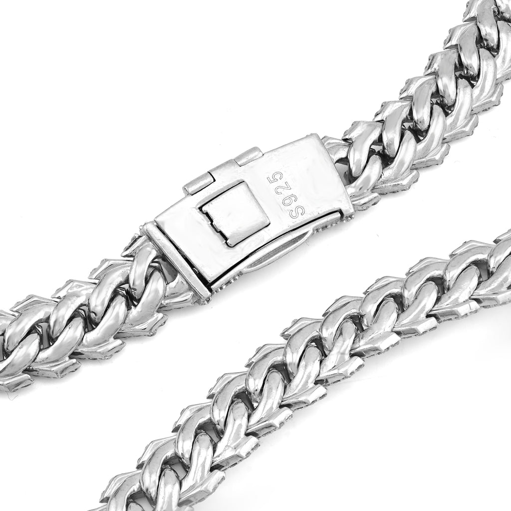 925 27.66CT Lab Diamond 11MM Snake Cuban Chain 21" Men Necklace