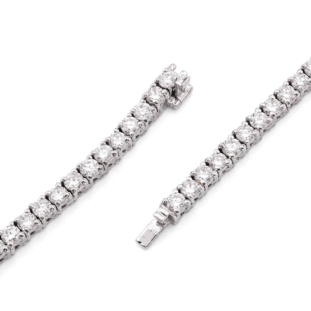 925 SS 9CT Lab Diamond Tennis Chain Men Women Necklace 16"