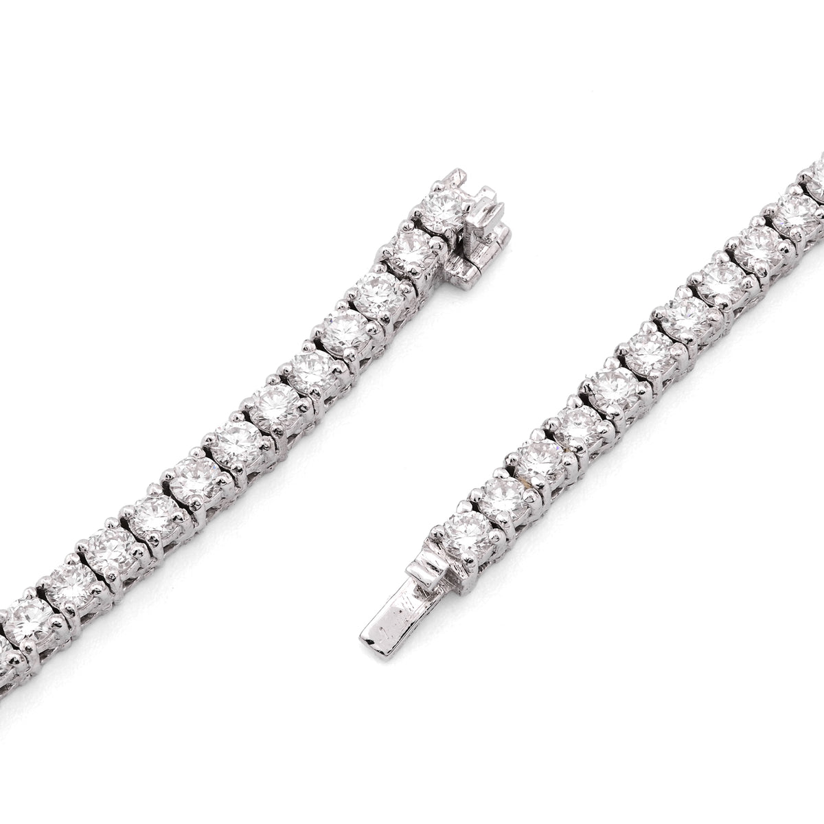 925 SS 9CT Lab Diamond Tennis Chain Men Women Necklace 16"