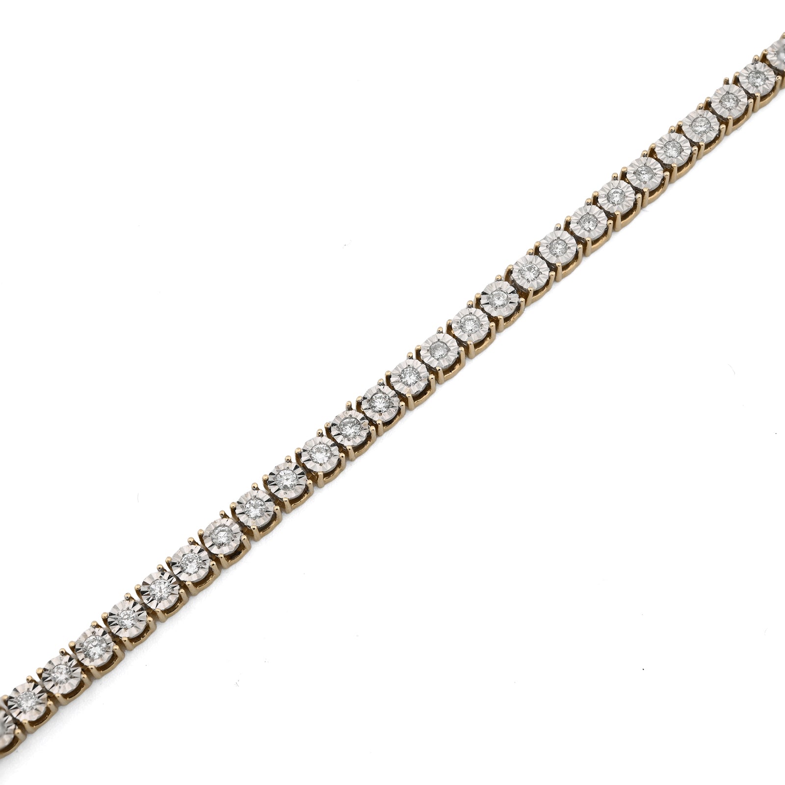 10k Yellow Gold 2CT Natural Diamond 7" Tennis Bracelet Men Women 10.3g