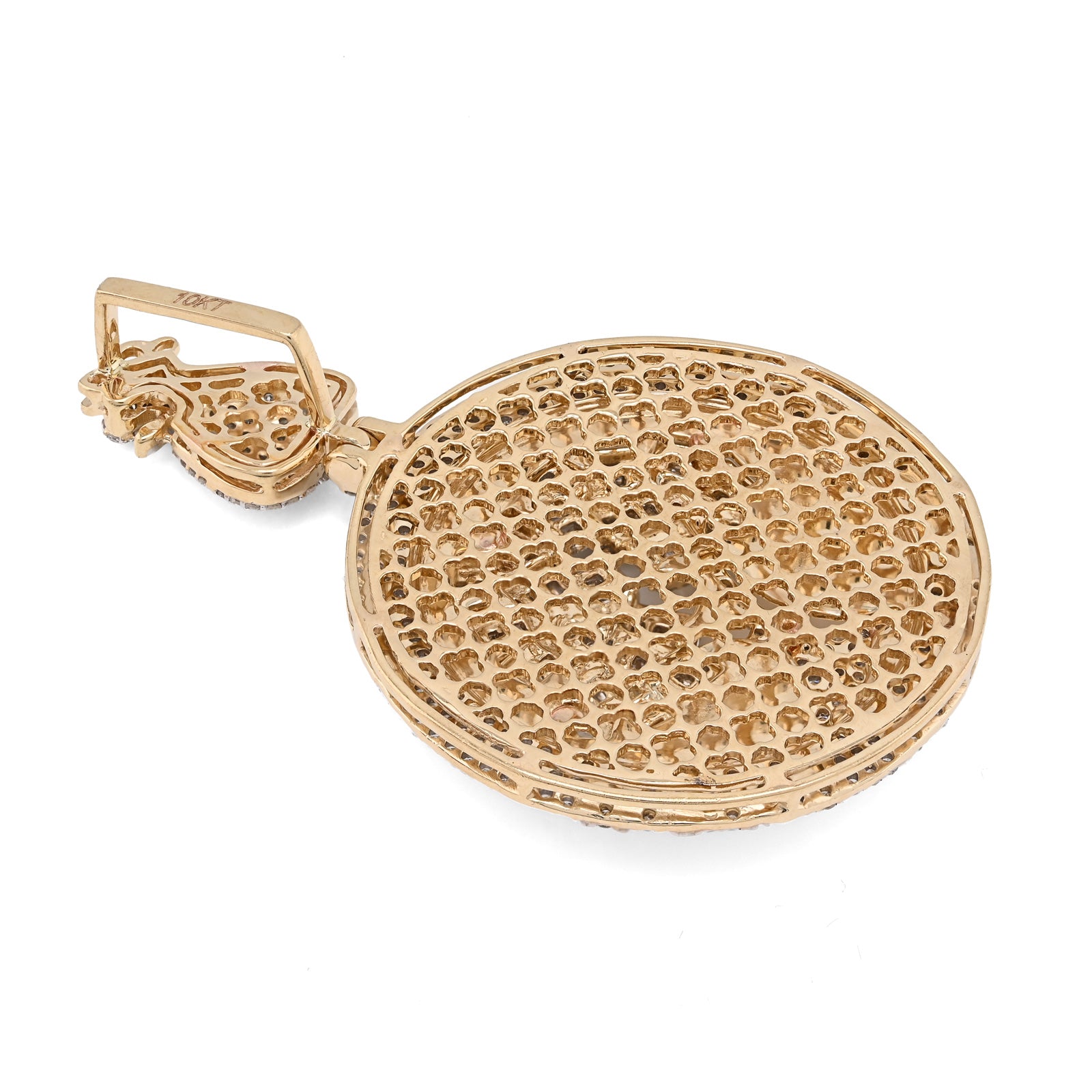 10K Yellow Gold 3.50 CT Natural Diamond Round/Baguette "Forever Rich" $ Tree Pendant 15.4 g Charm