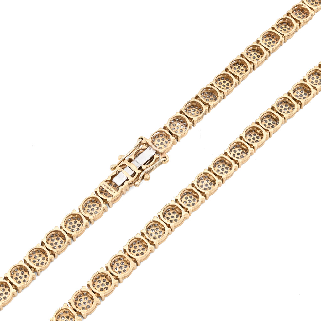 10K Yellow Gold 5 CT Natural Diamond 4.5 MM Tennis Chain 20" Men 21.9 g Necklace
