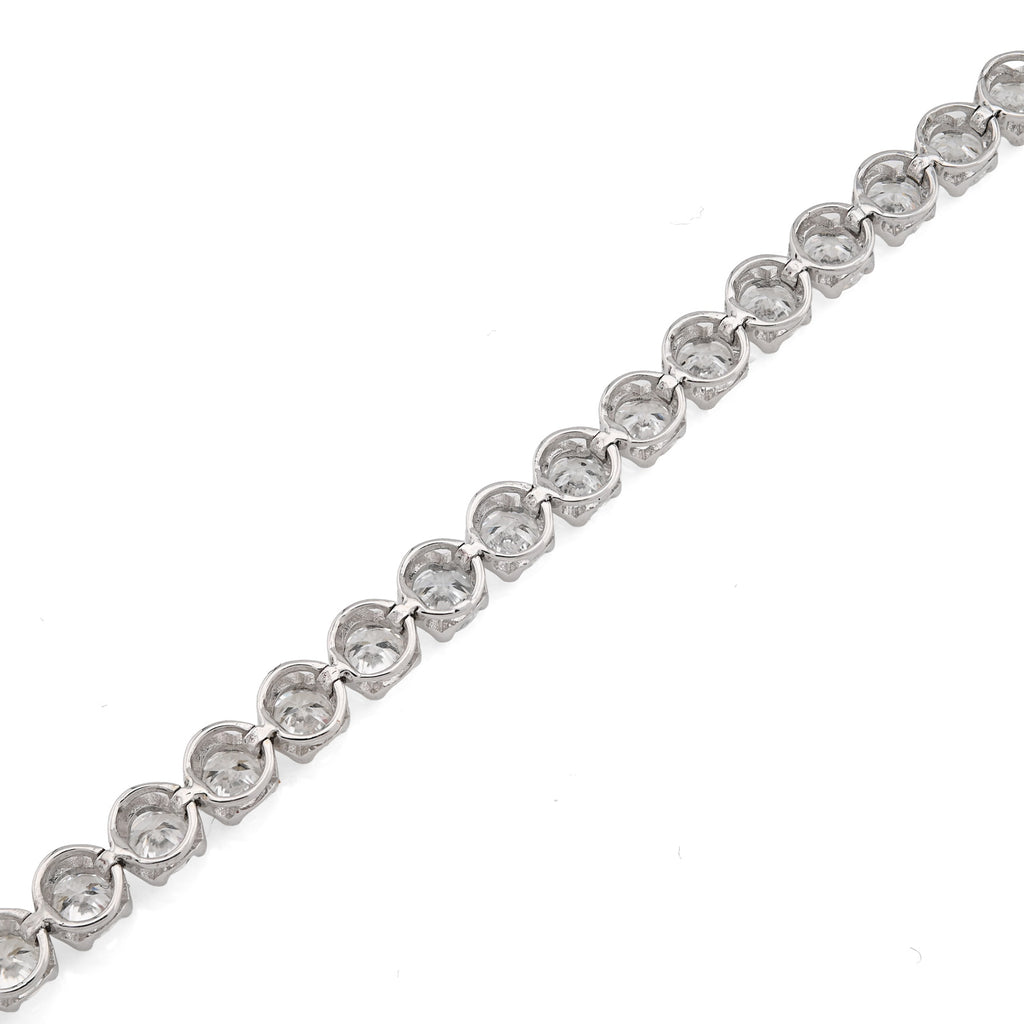 10K White Gold 5CTW Lab Diamond Tennis Bracelet 4MM 7"