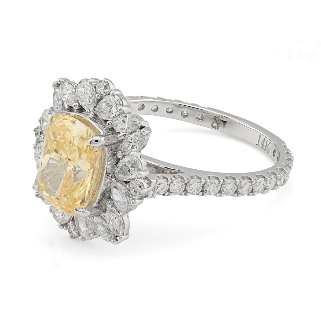 14K White Gold 3.15 CT Lab Diamond Women's Ring